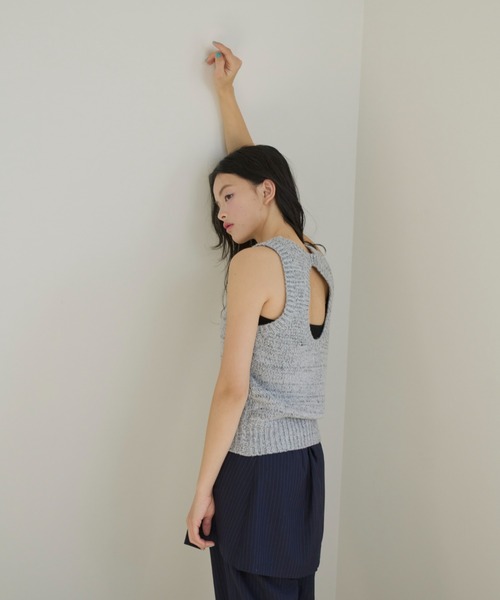 haek(ハク)の「melange american sleeve knit tank top/メランジアメスリニットタンク(タンクトップ・レディース・グレー/ブラウン・FREE)」の18枚目の写真