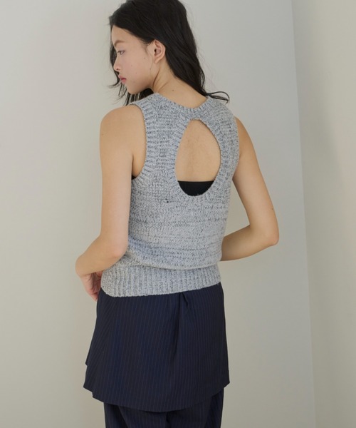 haek(ハク)の「melange american sleeve knit tank top/メランジアメスリニットタンク(タンクトップ・レディース・グレー/ブラウン・FREE)」の17枚目の写真