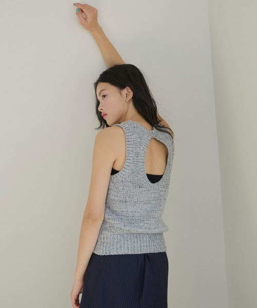 haek(ハク)の「melange american sleeve knit tank top/メランジアメスリニットタンク(タンクトップ・レディース・グレー/ブラウン・FREE)」の19枚目の写真