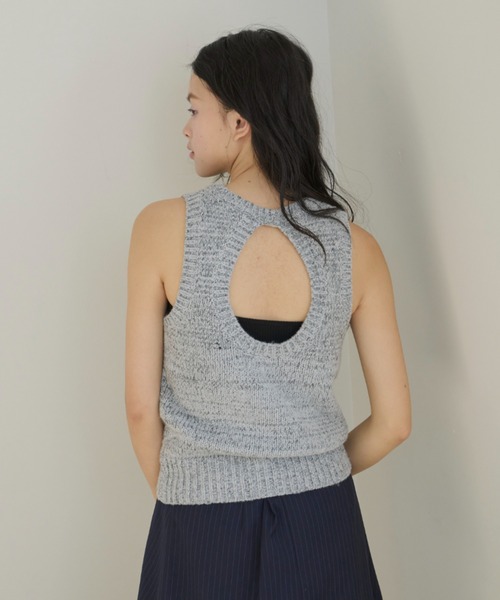 haek(ハク)の「melange american sleeve knit tank top/メランジアメスリニットタンク(タンクトップ・レディース・グレー/ブラウン・FREE)」の22枚目の写真
