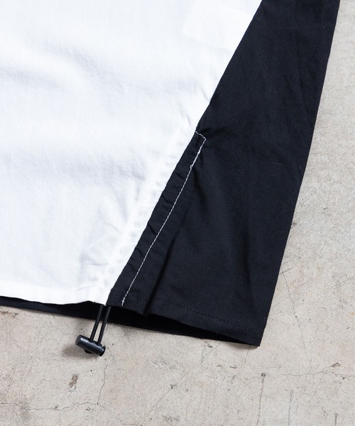 Magine（マージン）の「【SELECT】IR:BI PATTRN BIG SHIRTS S/S/バイパターン ストライプ ビッグシャツ ショートスリーブ（シャツ/ブラウス・メンズ・ホワイト/ブラック/ストライプ/ブラック×ホワイト・M/L/XL）」の6枚目の写真