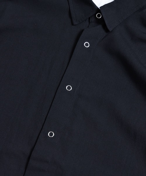 Magine（マージン）の「【SELECT】IR:BI PATTRN BIG SHIRTS S/S/バイパターン ストライプ ビッグシャツ ショートスリーブ（シャツ/ブラウス・メンズ・ホワイト/ブラック/ストライプ/ブラック×ホワイト・M/L/XL）」の10枚目の写真