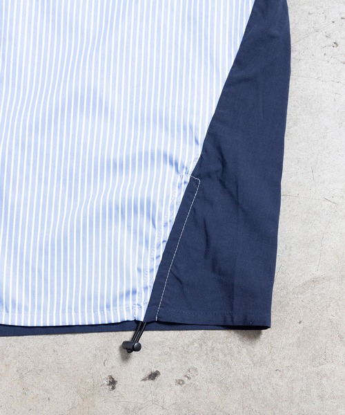 Magine（マージン）の「【SELECT】IR:BI PATTRN BIG SHIRTS S/S/バイパターン ストライプ ビッグシャツ ショートスリーブ（シャツ/ブラウス・メンズ・ホワイト/ブラック/ストライプ/ブラック×ホワイト・M/L/XL）」の16枚目の写真