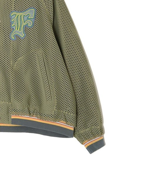 FACETASM（ファセッタズム）の「【FACETASM / ファセッタズム】MESH STADIUM JACKET / カーキ [NAT-JK-M08]（スタジャン・メンズ・カーキ・4）」の3枚目の写真