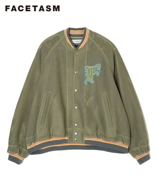 セール】【FACETASM / ファセッタズム】MESH STADIUM JACKET / カーキ