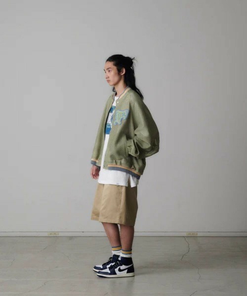 FACETASM（ファセッタズム）の「【FACETASM / ファセッタズム】MESH STADIUM JACKET / カーキ [NAT-JK-M08]（スタジャン・メンズ・カーキ・4）」の6枚目の写真