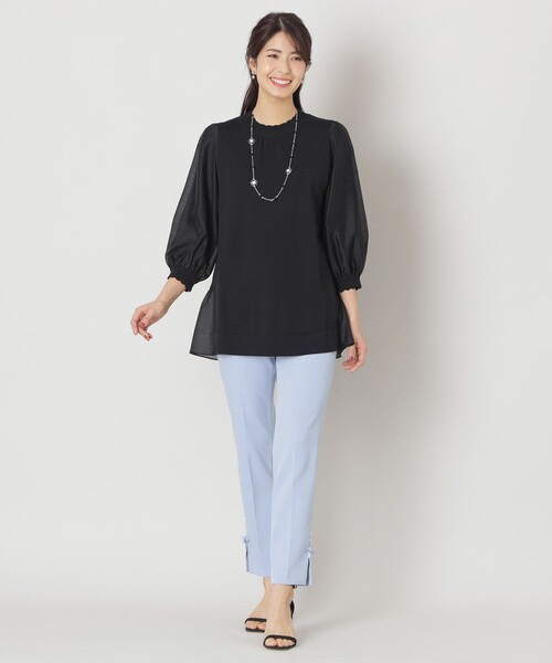 TO BE CHIC(トゥー ビー シック)の「レーヨンナイロン ニットコンビチュニック(ニット/セーター・レディース・ブラック/ピンク系その他2・42/40)」の3枚目の写真