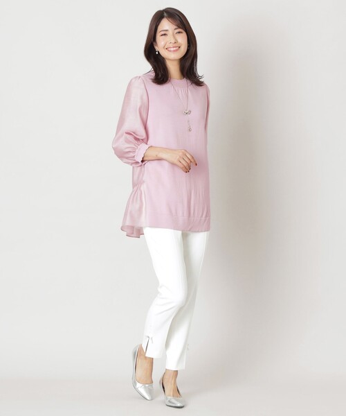 TO BE CHIC(トゥー ビー シック)の「レーヨンナイロン ニットコンビチュニック(ニット/セーター・レディース・ブラック/ピンク系その他2・42/40)」の4枚目の写真
