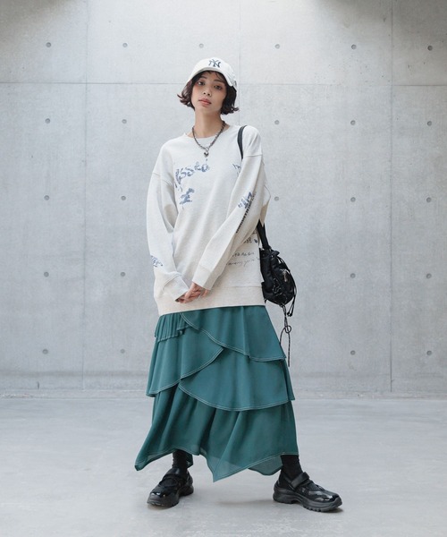 セール】ステッチプリーツフリルスカート（スカート）｜PAGEBOY