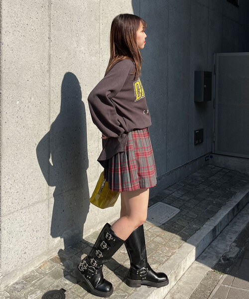 CIAOPANIC(チャオパニック)の「ヴィンテージライクワッフルロゴロンTee(Tシャツ/カットソー・レディース・オフホワイト/チャコールグレー/イエロー・ONE SIZE)」の13枚目の写真
