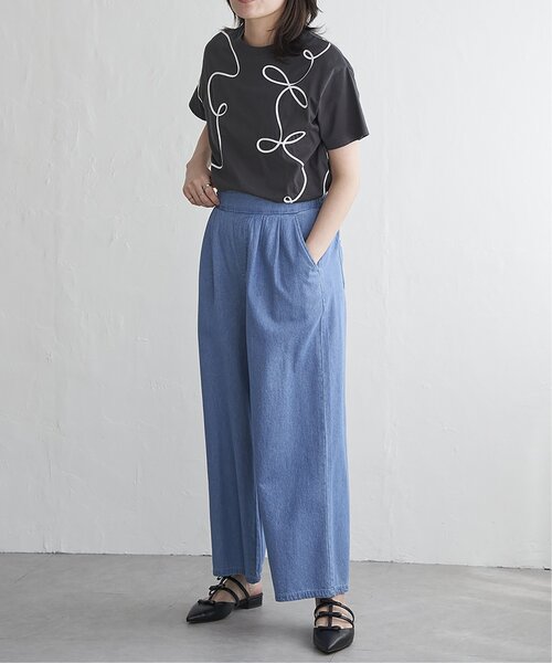 VENCEEXCHANGE（ヴァンスエクスチェンジ）の「6.5OZデニム2タックワイドパンツ（デニムパンツ・レディース・オフホワイト/ライトブルー/ブルー/ネイビー・FREE）」の6枚目の写真