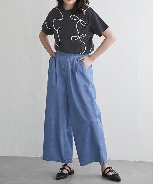 VENCEEXCHANGE（ヴァンスエクスチェンジ）の「6.5OZデニム2タックワイドパンツ（デニムパンツ・レディース・オフホワイト/ライトブルー/ブルー/ネイビー・FREE）」の7枚目の写真