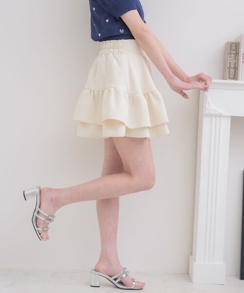 ems excite（エムズエキサイト）の「【新色追加】ハイウエスト切替ミニSK（スカート・レディース・ブラック/ブラック系その他2/ベージュ/ナチュラル・FREE）」の10枚目の写真