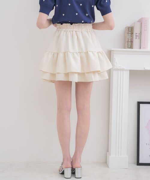 ems excite（エムズエキサイト）の「【新色追加】ハイウエスト切替ミニSK（スカート・レディース・ブラック/ブラック系その他2/ベージュ/ナチュラル・FREE）」の12枚目の写真