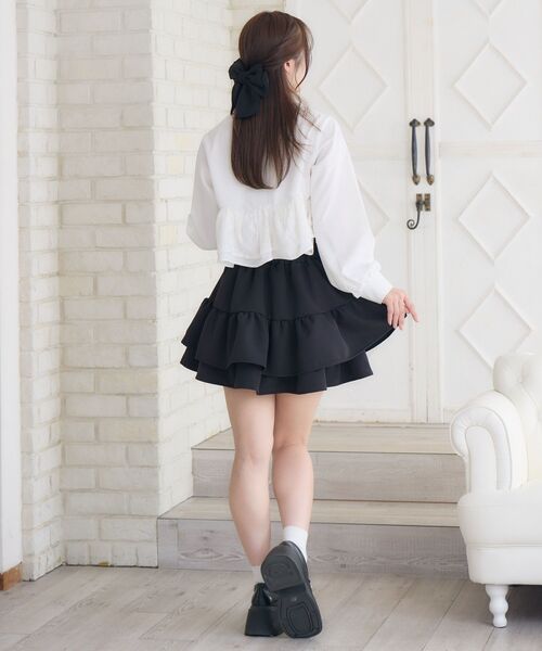 ems excite（エムズエキサイト）の「【新色追加】ハイウエスト切替ミニSK（スカート・レディース・ブラック/ブラック系その他2/ベージュ/ナチュラル・FREE）」の16枚目の写真