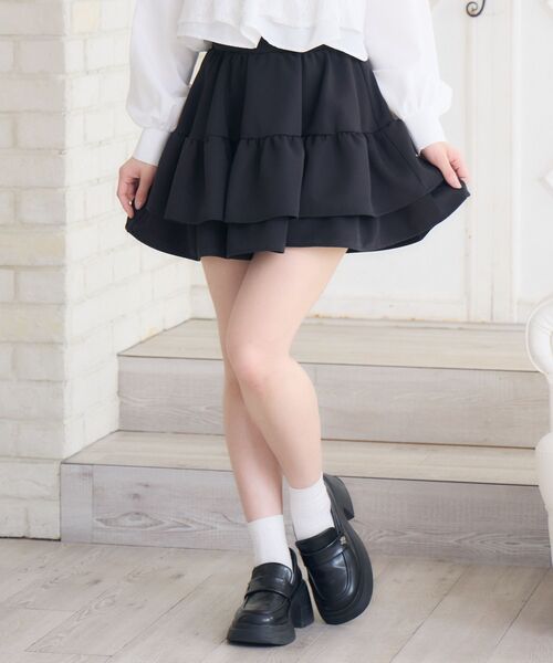 ems excite（エムズエキサイト）の「【新色追加】ハイウエスト切替ミニSK（スカート・レディース・ブラック/ブラック系その他2/ベージュ/ナチュラル・FREE）」の17枚目の写真