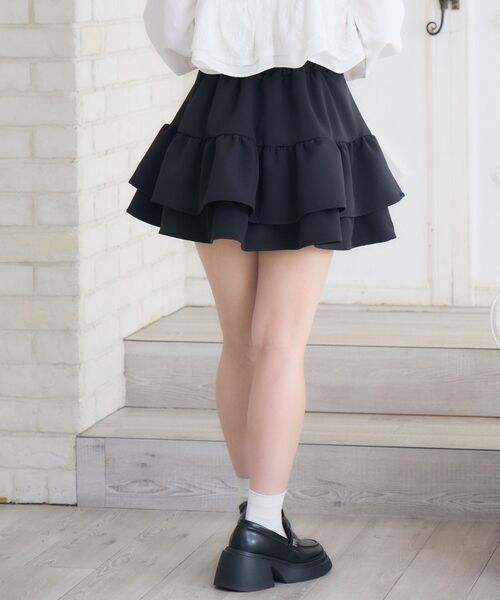 ems excite（エムズエキサイト）の「【新色追加】ハイウエスト切替ミニSK（スカート・レディース・ブラック/ブラック系その他2/ベージュ/ナチュラル・FREE）」の20枚目の写真