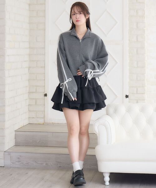 ems excite（エムズエキサイト）の「【新色追加】ハイウエスト切替ミニSK（スカート・レディース・ブラック/ブラック系その他2/ベージュ/ナチュラル・FREE）」の21枚目の写真