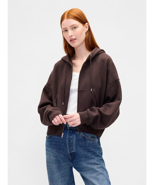GAP(ギャップ)の「ヴィンテージソフト ジップアップ ウェッジパーカー(パーカー・レディース・ブラック/ネイビー/ブラウン/ピンク系その他/ワイン/レッド/キャメル/ブラウン系その他・XS/S/M/L/XL/XXS)」の3枚目の写真