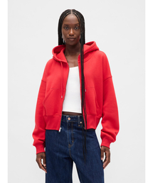 GAP レッド ジップアップパーカー GAP ギャップ パーカー ジップアップ スウェット 裏起毛 S 赤