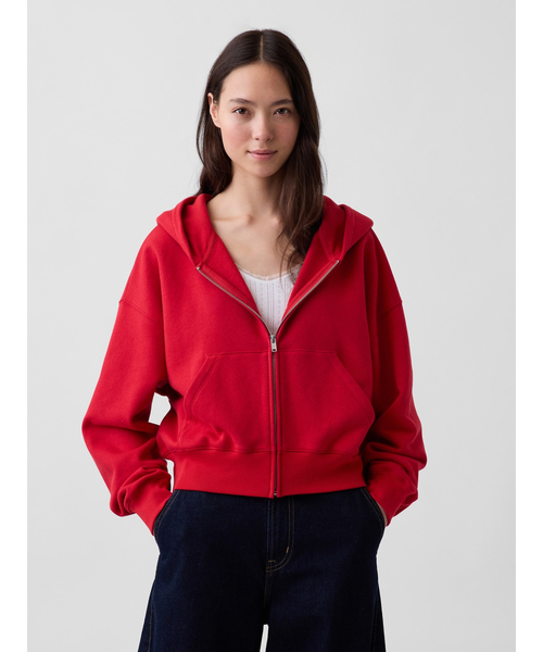 GAP(ギャップ)の「ヴィンテージソフト ジップアップ ウェッジパーカー(パーカー・レディース・ブラック/ネイビー/ブラウン/ピンク系その他/ワイン/レッド/キャメル/ブラウン系その他/レッド系その他2/イエロー/ヘザーグレー/ブラック系その他2/ブルー系その他2/ブラウン系その他2・XS/S/M/L/XL/XXS)」の14枚目の写真