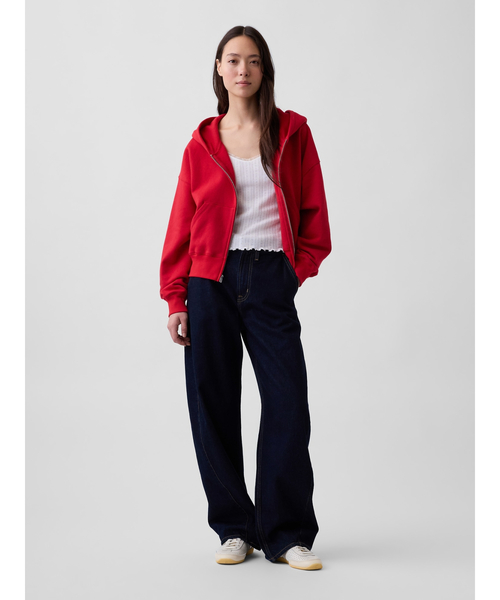 GAP(ギャップ)の「ヴィンテージソフト ジップアップ ウェッジパーカー(パーカー・レディース・ブラック/ネイビー/ブラウン/ピンク系その他/ワイン/レッド/キャメル/ブラウン系その他/レッド系その他2/イエロー/ヘザーグレー/ブラック系その他2/ブルー系その他2/ブラウン系その他2・XS/S/M/L/XL/XXS)」の21枚目の写真