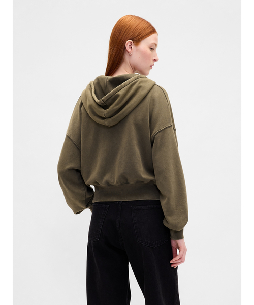 GAP(ギャップ)の「ヴィンテージソフト ジップアップ ウェッジパーカー(パーカー・レディース・ブラック/ネイビー/ブラウン/ピンク系その他/ワイン/レッド/キャメル/ブラウン系その他/レッド系その他2/イエロー/ヘザーグレー/ブラック系その他2/ブルー系その他2/ブラウン系その他2・XS/S/M/L/XL/XXS)」の19枚目の写真
