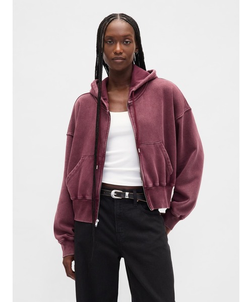 GAP(ギャップ)の「ヴィンテージソフト ジップアップ ウェッジパーカー(パーカー・レディース・ブラック/ネイビー/ブラウン/ピンク系その他/ワイン/レッド/キャメル/ブラウン系その他・XS/S/M/L/XL/XXS)」の8枚目の写真