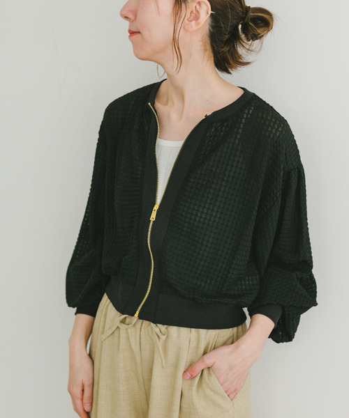 ITEMS URBANRESEARCH(アイテムズ アーバンリサーチ)の「ポコポコシアーブルゾン(ブルゾン・レディース・ブラック/カーキ/ベージュ・FREE)」の2枚目の写真