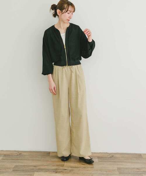 ITEMS URBANRESEARCH(アイテムズ アーバンリサーチ)の「ポコポコシアーブルゾン(ブルゾン・レディース・ブラック/カーキ/ベージュ・FREE)」の6枚目の写真