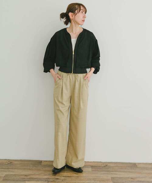 ITEMS URBANRESEARCH(アイテムズ アーバンリサーチ)の「ポコポコシアーブルゾン(ブルゾン・レディース・ブラック/カーキ/ベージュ・FREE)」の7枚目の写真