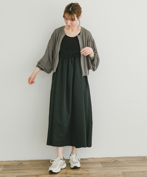 ITEMS URBANRESEARCH(アイテムズ アーバンリサーチ)の「ポコポコシアーブルゾン(ブルゾン・レディース・ブラック/カーキ/ベージュ・FREE)」の10枚目の写真