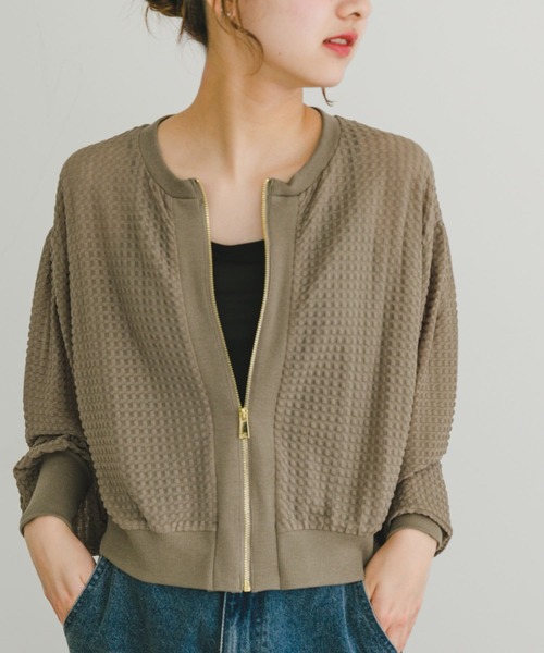 ITEMS URBANRESEARCH(アイテムズ アーバンリサーチ)の「ポコポコシアーブルゾン(ブルゾン・レディース・ブラック/カーキ/ベージュ・FREE)」の12枚目の写真