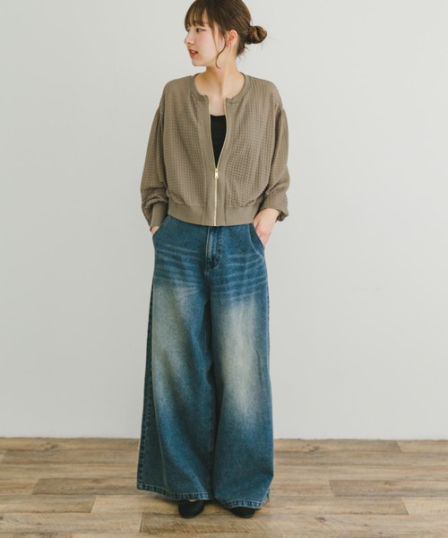 ITEMS URBANRESEARCH(アイテムズ アーバンリサーチ)の「ポコポコシアーブルゾン(ブルゾン・レディース・ブラック/カーキ/ベージュ・FREE)」の13枚目の写真