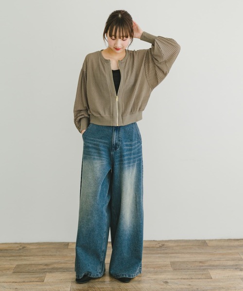 ITEMS URBANRESEARCH(アイテムズ アーバンリサーチ)の「ポコポコシアーブルゾン(ブルゾン・レディース・ブラック/カーキ/ベージュ・FREE)」の14枚目の写真