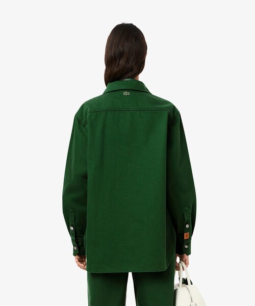 LACOSTE(ラコステ)の「ウィメンズワーク デニムシャツジャケット / カバーオール(デニムジャケット・レディース・ブルー/グリーン/ブラック・38/36/34/40)」の5枚目の写真