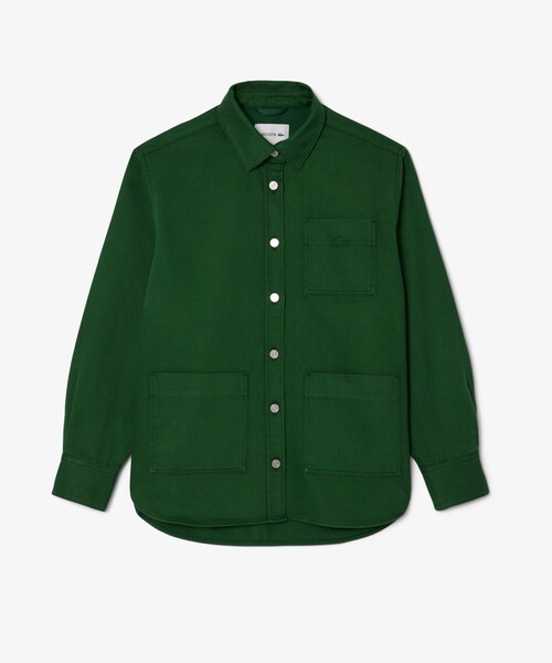 LACOSTE(ラコステ)の「ウィメンズワーク デニムシャツジャケット / カバーオール(デニムジャケット・レディース・ブルー/グリーン/ブラック・38/36/34/40)」の6枚目の写真