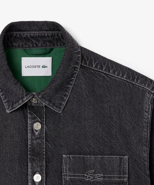 LACOSTE(ラコステ)の「ウィメンズワーク デニムシャツジャケット / カバーオール(デニムジャケット・レディース・ブルー/グリーン/ブラック・38/36/34/40)」の11枚目の写真