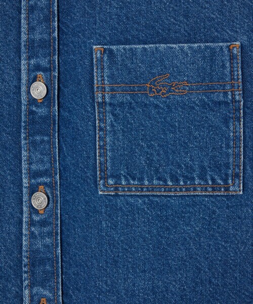 LACOSTE(ラコステ)の「ウィメンズワーク デニムシャツジャケット / カバーオール(デニムジャケット・レディース・ブルー/グリーン/ブラック・38/36/34/40)」の22枚目の写真