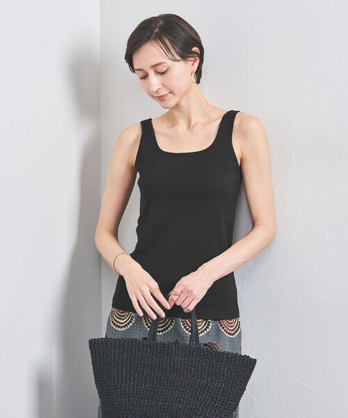 UNITED ARROWS（ユナイテッドアローズ）の「コットン スクエア タンクトップ（タンクトップ・レディース・ブラック/ホワイト・FREE）」の19枚目の写真