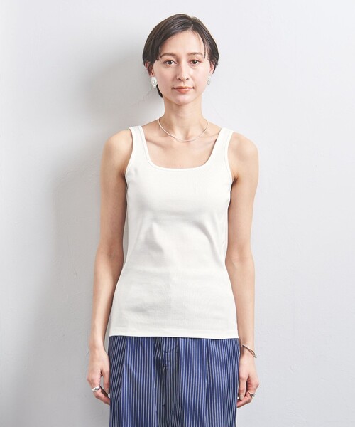UNITED ARROWS（ユナイテッドアローズ）の「コットン スクエア タンクトップ（タンクトップ・レディース・ブラック/ホワイト・FREE）」の17枚目の写真