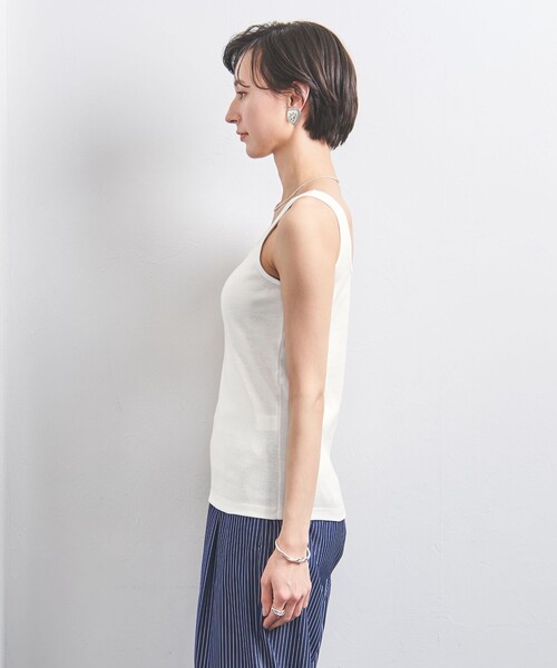 UNITED ARROWS（ユナイテッドアローズ）の「コットン スクエア タンクトップ（タンクトップ・レディース・ブラック/ホワイト・FREE）」の16枚目の写真