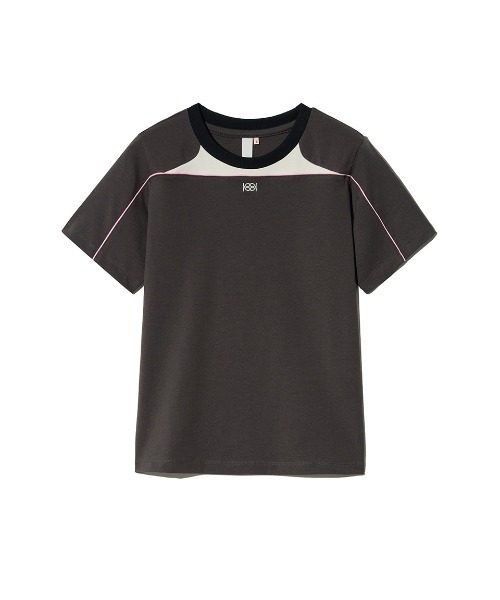 Kijun(キジュン)の「Kijun/キジュン Cycle Half Sleeve Top Tシャツ 夏物 夏服(Tシャツ/カットソー・レディース・チャコール/ライトベージュ・S/M/L)」の7枚目の写真