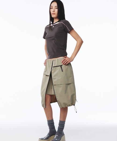 Kijun(キジュン)の「Kijun/キジュン Cycle Half Sleeve Top Tシャツ 夏物 夏服(Tシャツ/カットソー・レディース・チャコール/ライトベージュ・S/M/L)」の5枚目の写真