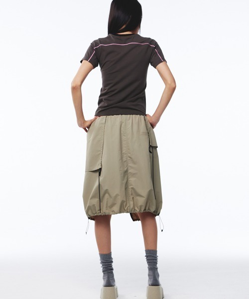Kijun(キジュン)の「Kijun/キジュン Cycle Half Sleeve Top Tシャツ 夏物 夏服(Tシャツ/カットソー・レディース・チャコール/ライトベージュ・S/M/L)」の6枚目の写真