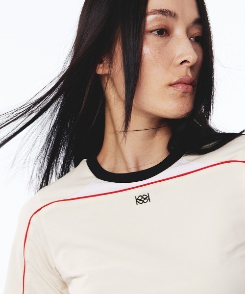 Kijun(キジュン)の「Kijun/キジュン Cycle Half Sleeve Top Tシャツ 夏物 夏服(Tシャツ/カットソー・レディース・チャコール/ライトベージュ・S/M/L)」の10枚目の写真