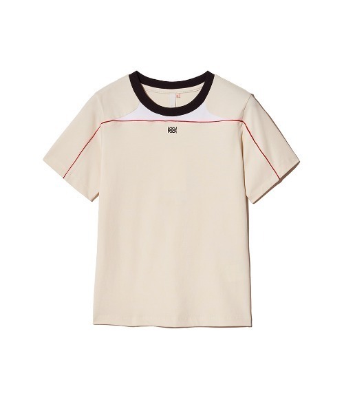 Kijun(キジュン)の「Kijun/キジュン Cycle Half Sleeve Top Tシャツ 夏物 夏服(Tシャツ/カットソー・レディース・チャコール/ライトベージュ・S/M/L)」の17枚目の写真
