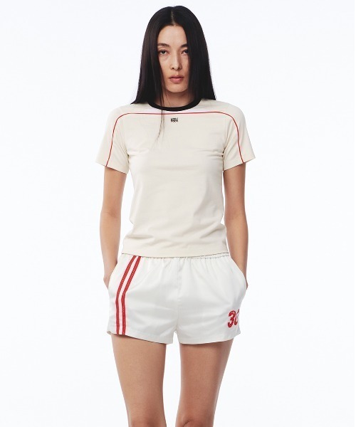 Kijun(キジュン)の「Kijun/キジュン Cycle Half Sleeve Top Tシャツ 夏物 夏服(Tシャツ/カットソー・レディース・チャコール/ライトベージュ・S/M/L)」の11枚目の写真