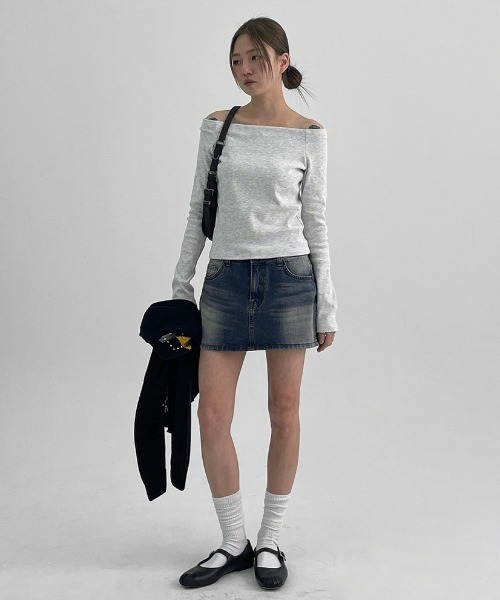 BLACKUP（ブラックアップ）の「[MADE] ユタオフショルダー長袖Tシャツ（Tシャツ/カットソー・レディース・ブラック系/ホワイト系/ブラック/グレー系・FREE）」の18枚目の写真