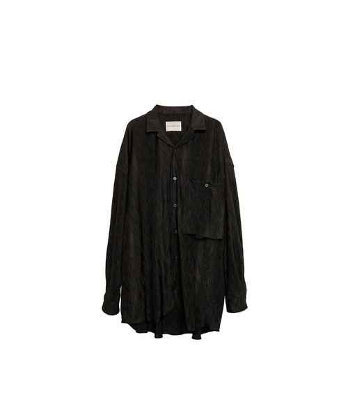 INTERPLAY（インタープレイ）の「【INTERPLAY】Open Collar Over Size Shirt【4：Pleated Wave】(UNISEX)（Tシャツ/カットソー・メンズ・アイボリー/ブラック/スモークピンク・FREE）」の14枚目の写真
